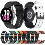 Für Samsung Galaxy Watch5 44 mm / 40 mm Silikon-Lederarmband, schwarz, mit Dornschließe, Größen S und L