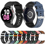 Für Samsung Galaxy Watch5 44 mm / 40 mm Silikon-Lederarmband mit silberner Dornschließe, Größen S und L
