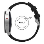 Für Samsung Galaxy Watch5 44 mm / 40 mm Silikon-Lederarmband mit silberner Dornschließe, Größen S und L