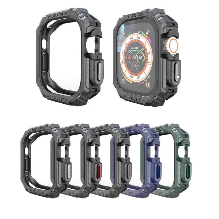 TPU + PC Carbon Fiber Shockproof Case For Apple Watch, Ultra 3 / 2 / 1 49mm