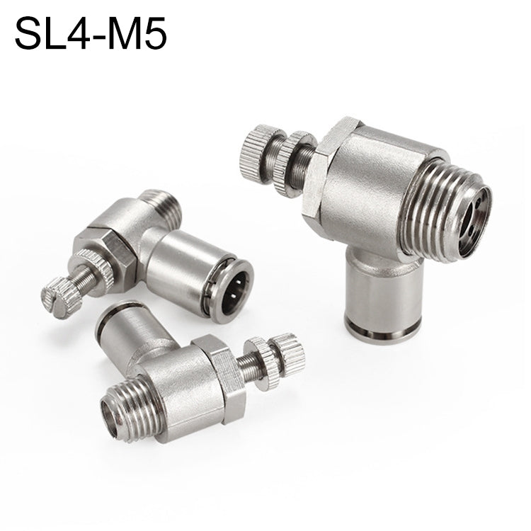 LAIZE Nickel Plated Copper Male Thread Throttle Valve Pneumatic Connector, SL4-01, SL4-02, SL4-M5, SL6-01, SL6-02, SL6-03, SL6-04, SL6-M5, SL8-01, SL8-02, SL8-03, SL8-04, SL10-01, SL10-02, SL10-03, SL10-04, SL12-02, SL12-03, SL12-04