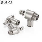 LAIZE Nickel Plated Copper Male Thread Throttle Valve Pneumatic Connector, SL4-01, SL4-02, SL4-M5, SL6-01, SL6-02, SL6-03, SL6-04, SL6-M5, SL8-01, SL8-02, SL8-03, SL8-04, SL10-01, SL10-02, SL10-03, SL10-04, SL12-02, SL12-03, SL12-04
