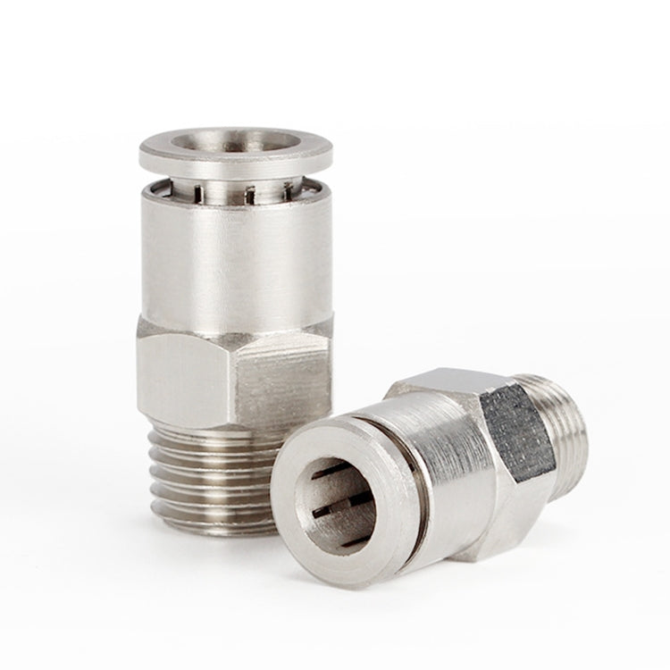 LAIZE Nickel Plated Copper Male Thread Straight Pneumatic Quick Connector, PC4-01, PC4-02, PC4-M5, PC6-01, PC6-02, PC6-03, PC6-04, PC6-M5, PC8-01, PC8-02, PC8-03, PC8-04, PC10-01, PC10-02, PC10-03, PC10-04, PC12-01, PC12-02, PC12-03, PC12-04, PC14-02  ...