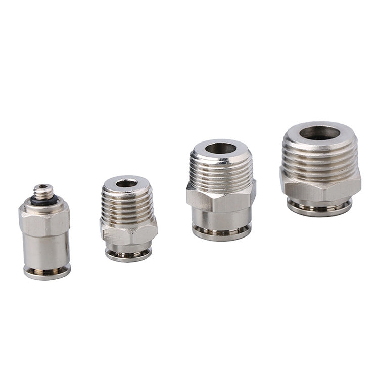 LAIZE Nickel Plated Copper Male Thread Straight Pneumatic Quick Connector, PC4-01, PC4-02, PC4-M5, PC6-01, PC6-02, PC6-03, PC6-04, PC6-M5, PC8-01, PC8-02, PC8-03, PC8-04, PC10-01, PC10-02, PC10-03, PC10-04, PC12-01, PC12-02, PC12-03, PC12-04, PC14-02  ...