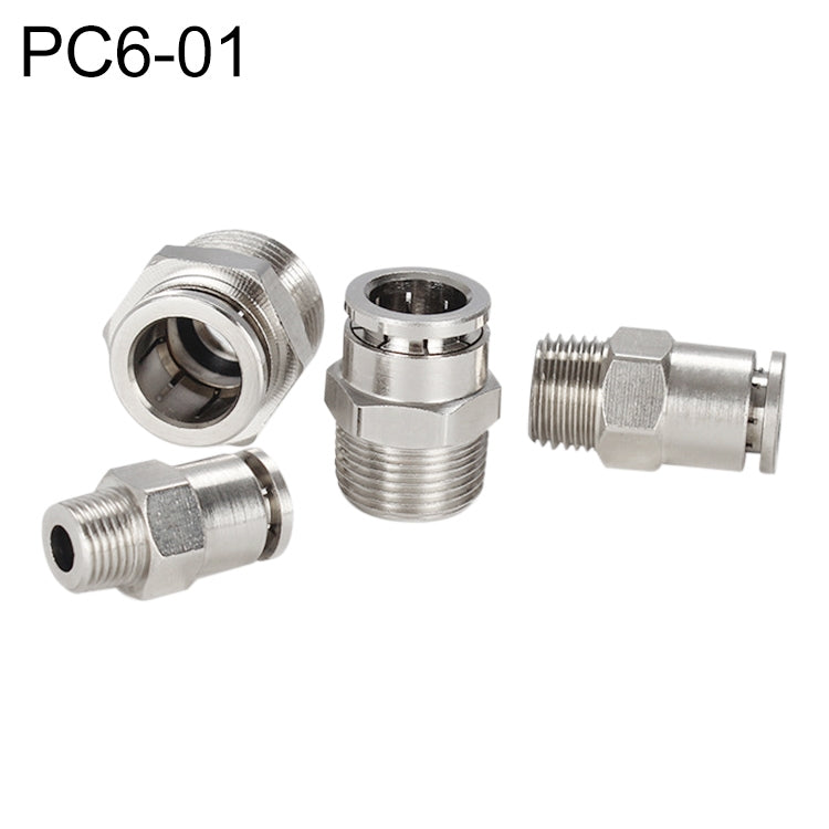 LAIZE Nickel Plated Copper Male Thread Straight Pneumatic Quick Connector, PC4-01, PC4-02, PC4-M5, PC6-01, PC6-02, PC6-03, PC6-04, PC6-M5, PC8-01, PC8-02, PC8-03, PC8-04, PC10-01, PC10-02, PC10-03, PC10-04, PC12-01, PC12-02, PC12-03, PC12-04, PC14-02  ...