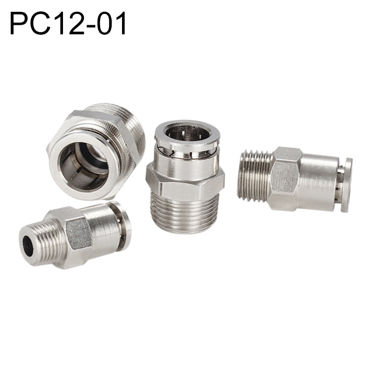 LAIZE Nickel Plated Copper Male Thread Straight Pneumatic Quick Connector, PC4-01, PC4-02, PC4-M5, PC6-01, PC6-02, PC6-03, PC6-04, PC6-M5, PC8-01, PC8-02, PC8-03, PC8-04, PC10-01, PC10-02, PC10-03, PC10-04, PC12-01, PC12-02, PC12-03, PC12-04, PC14-02  ...