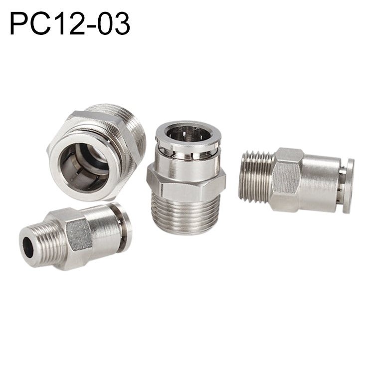 LAIZE Nickel Plated Copper Male Thread Straight Pneumatic Quick Connector, PC4-01, PC4-02, PC4-M5, PC6-01, PC6-02, PC6-03, PC6-04, PC6-M5, PC8-01, PC8-02, PC8-03, PC8-04, PC10-01, PC10-02, PC10-03, PC10-04, PC12-01, PC12-02, PC12-03, PC12-04, PC14-02  ...
