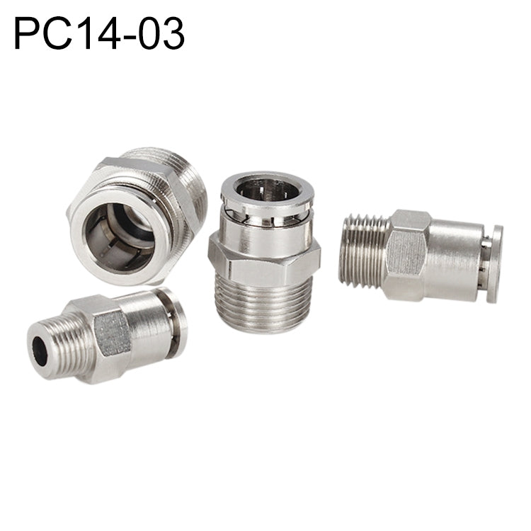 LAIZE Nickel Plated Copper Male Thread Straight Pneumatic Quick Connector, PC4-01, PC4-02, PC4-M5, PC6-01, PC6-02, PC6-03, PC6-04, PC6-M5, PC8-01, PC8-02, PC8-03, PC8-04, PC10-01, PC10-02, PC10-03, PC10-04, PC12-01, PC12-02, PC12-03, PC12-04, PC14-02  ...