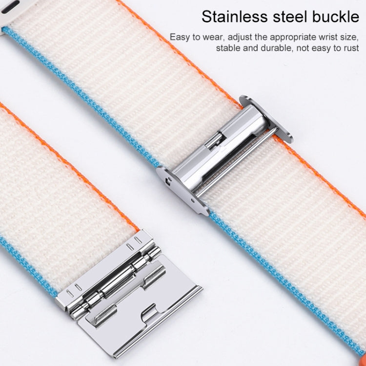 Metal Buckle Nylon Strap, For Apple Watch Series 8&7 41mm / SE 2&6&SE&5&4 40mm / 3&2&1 38mm, For Apple Watch Ultra 49mm / Series 8&7 45mm / SE 2&6&SE&5&4 44mm / 3&2&1 42mm