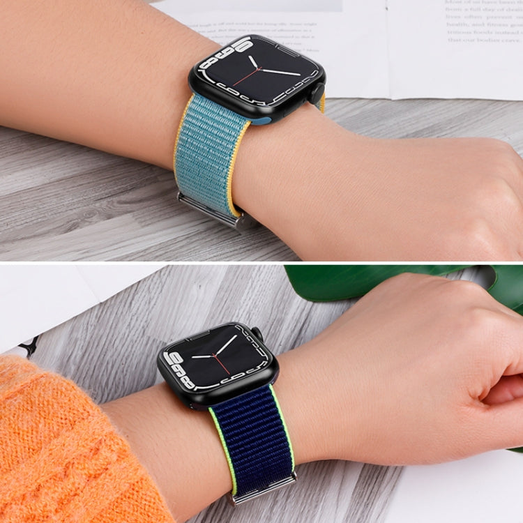 Metal Buckle Nylon Strap, For Apple Watch Series 8&7 41mm / SE 2&6&SE&5&4 40mm / 3&2&1 38mm, For Apple Watch Ultra 49mm / Series 8&7 45mm / SE 2&6&SE&5&4 44mm / 3&2&1 42mm