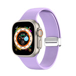 Folding Buckle Silicone Watch Band, For Apple Watch Ultra 49mm, For Apple Watch Series 8&7 45mm / SE 2&6&SE&5&4 44mm / 3&2&1 42mm