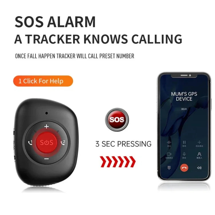 زر الطوارئ SOS لكبار السن RF-V50 مقاوم للماء IP67 4G LTE 3G 2G GSM جهاز تعقب GPS، RF-V50 (أسود)، RF-V50 (أحمر)