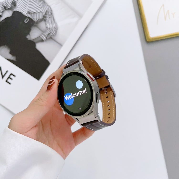 Gerilltes Uhrenarmband aus echtem Leder, für Samsung Galaxy Watch5 40 mm / 44 mm