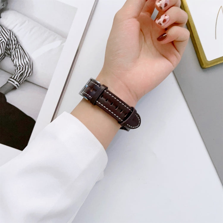 Gerilltes Uhrenarmband aus echtem Leder, für Samsung Galaxy Watch5 40 mm / 44 mm