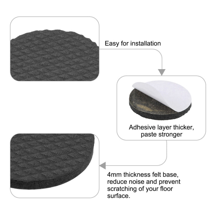 40 in 1 38mm Round Plaid EVA Table Sofa Slip-proof Noise-reducing Foot Pads, 38mm