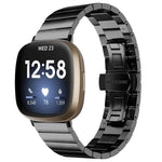 Universal Butterfly Buckle Metal Watch Band, For Fitbit Versa 3 / Sense, For Fitbit Versa 4 / Sense 2