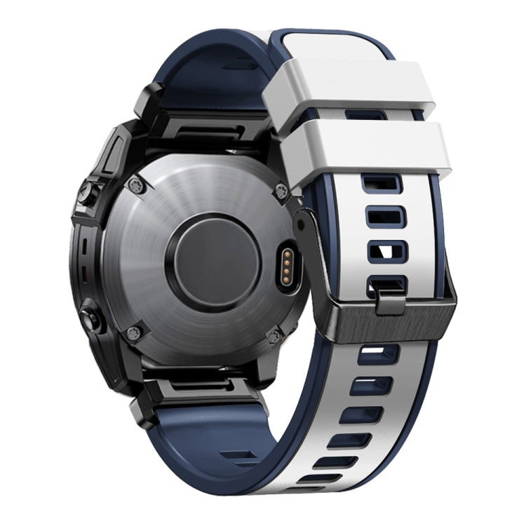 22mm Plain Weave Two-Color Quick Release Silicone Watch Band, For Garmin Fenix 7