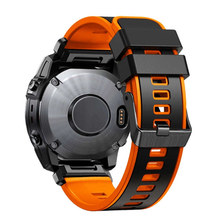 22mm Plain Weave Two-Color Quick Release Silicone Watch Band, For Garmin Fenix 7