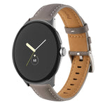 Pointed Tail Stitching Genuine Leather Watch Band, For Google Pixel Watch 4 / 3 / 2 / 1 41mm