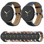 Pointed Tail Stitching Genuine Leather Watch Band, For Google Pixel Watch 4 / 3 / 2 / 1 41mm