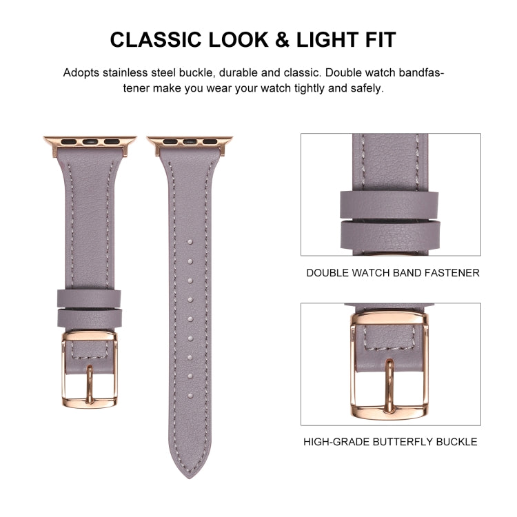 Genuine Leather Breathable Watch Band For Apple Watch, Series 8&7 45mm / SE 2&6&SE&5&4 44mm / 3&2&1 42mm, Series 8&7 41mm / SE 2&6&SE&5&4 40mm / 3&2&1 38mm