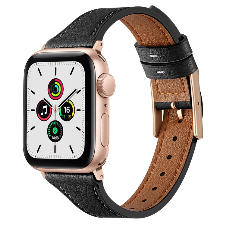 Genuine Leather Breathable Watch Band For Apple Watch, Series 8&7 45mm / SE 2&6&SE&5&4 44mm / 3&2&1 42mm, Series 8&7 41mm / SE 2&6&SE&5&4 40mm / 3&2&1 38mm