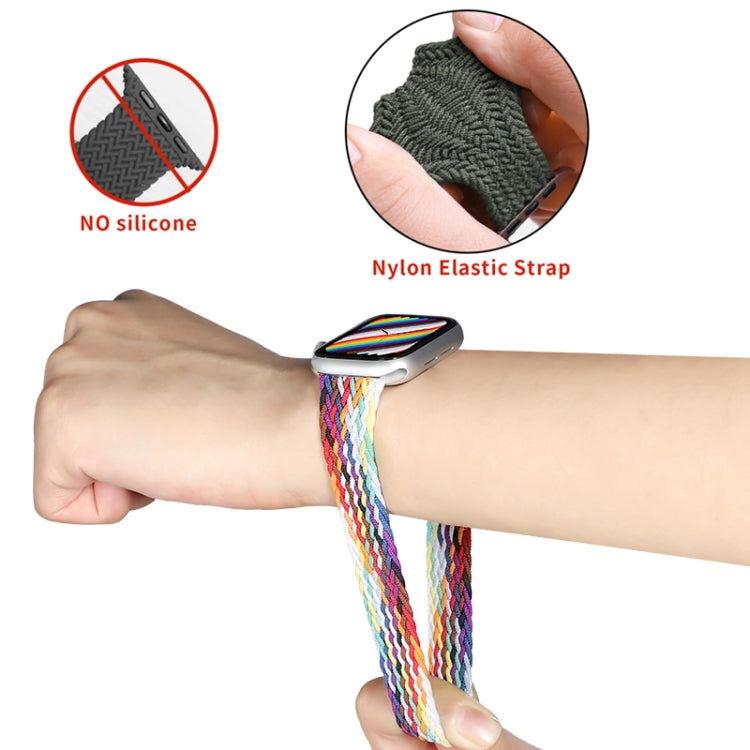 Nylon Single-turn Braided Watch Band For Apple Watch Series 8&7 41mm / SE 2&6&SE&5&4 40mm / 3&2&1 38mm, For Apple Watch Series 8&7 41mm,145mm, For Apple Watch Series 8&7 41mm, 145mm
