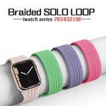 Nylon Single-turn Braided Watch Band For Apple Watch Series 8&7 41mm / SE 2&6&SE&5&4 40mm / 3&2&1 38mm, For Apple Watch Series 8&7 41mm,155mm, For Apple Watch Series 8&7 41mm, 155mm