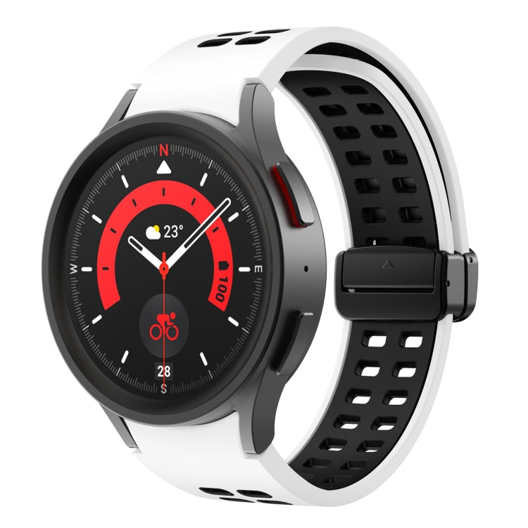 Double-row Hole Folding Buckle Silicone Watch Band, For Samsung Galaxy Watch5 Pro