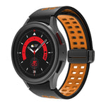 Double-row Hole Folding Buckle Silicone Watch Band, For Samsung Galaxy Watch5 Pro