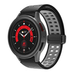 Double-row Hole Folding Buckle Silicone Watch Band, For Samsung Galaxy Watch5 Pro