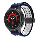 Double-row Hole Folding Buckle Silicone Watch Band, For Samsung Galaxy Watch5 Pro