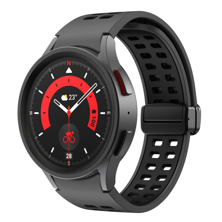 Double-row Hole Folding Buckle Silicone Watch Band, For Samsung Galaxy Watch5 Pro