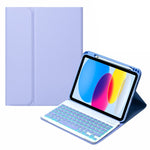 SA-10DS Backlight Bluetooth Keyboard Leather Tablet Case with Pen Slot, For iPad 10th Gen 10.9 2022