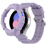Armor Silikon-Uhrenarmband + Schutzhülle, für Samsung Galaxy Watch5 40 mm, Samsung Galaxy Watch5 44 mm, Samsung Galaxy Watch4 40 mm, Samsung Galaxy Watch4 44 mm