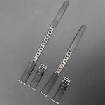 Double Loop Genuine Leather Stainless Steel Watch Band, For Apple Watch Ultra 49mm / Series 8&7 45mm, For Apple Watch Series 8&7 41mm