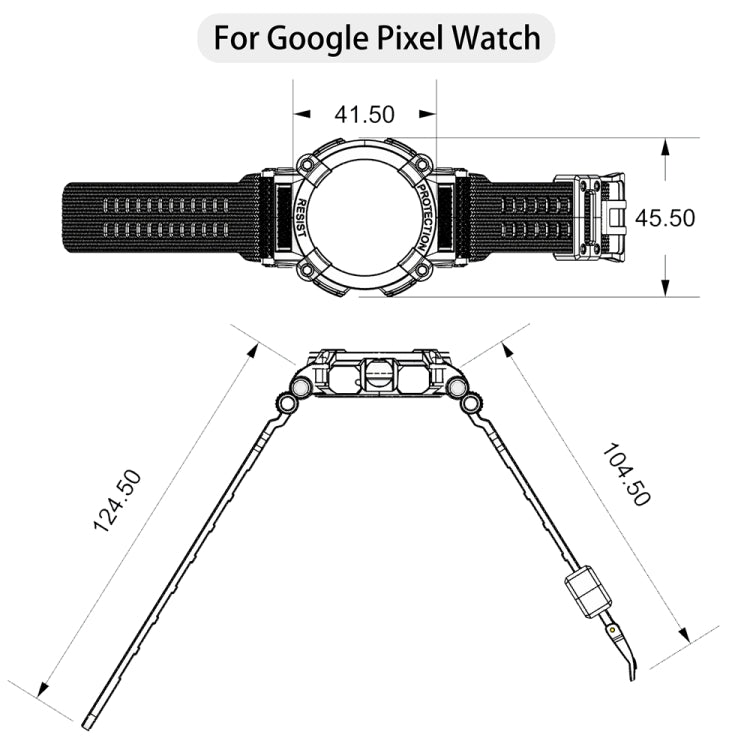 Three-proof Solid Color Integrated Watch Band, For Google Pixel Watch