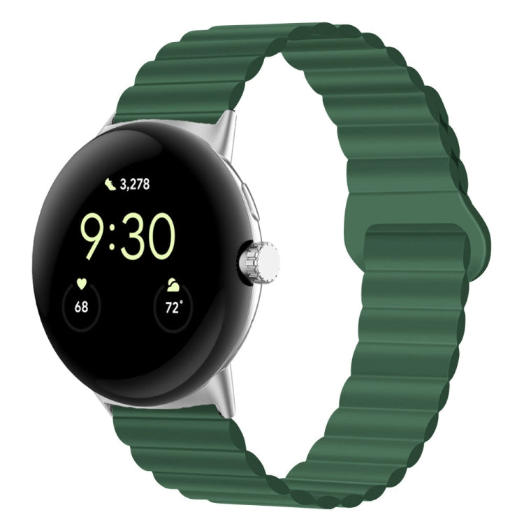 Reverse Buckle Magnetic Silicone Watch Band, For Google Pixel Watch 4 / 3 / 2 / 1 41mm