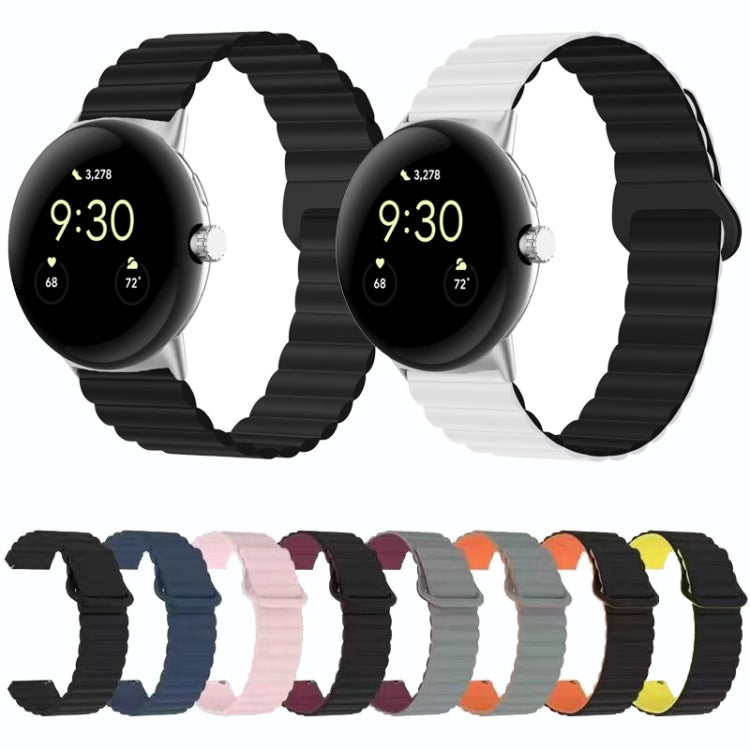 Reverse Buckle Magnetic Silicone Watch Band, For Google Pixel Watch 4 / 3 / 2 / 1 41mm