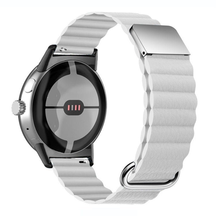 Reverse Buckle Magnetic Genuine Leather Watch Band, For Google Pixel Watch 4 / 3 / 2 / 1 41mm