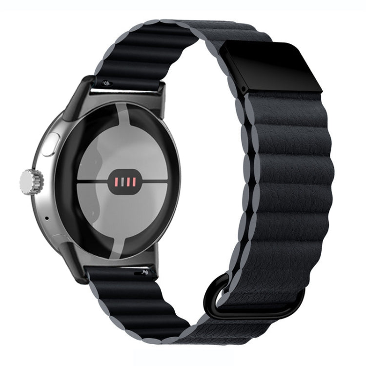 Reverse Buckle Magnetic Genuine Leather Watch Band, For Google Pixel Watch 4 / 3 / 2 / 1 41mm