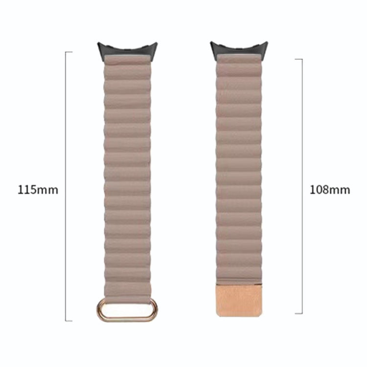 Reverse Buckle Magnetic Genuine Leather Watch Band, For Google Pixel Watch 4 / 3 / 2 / 1 41mm