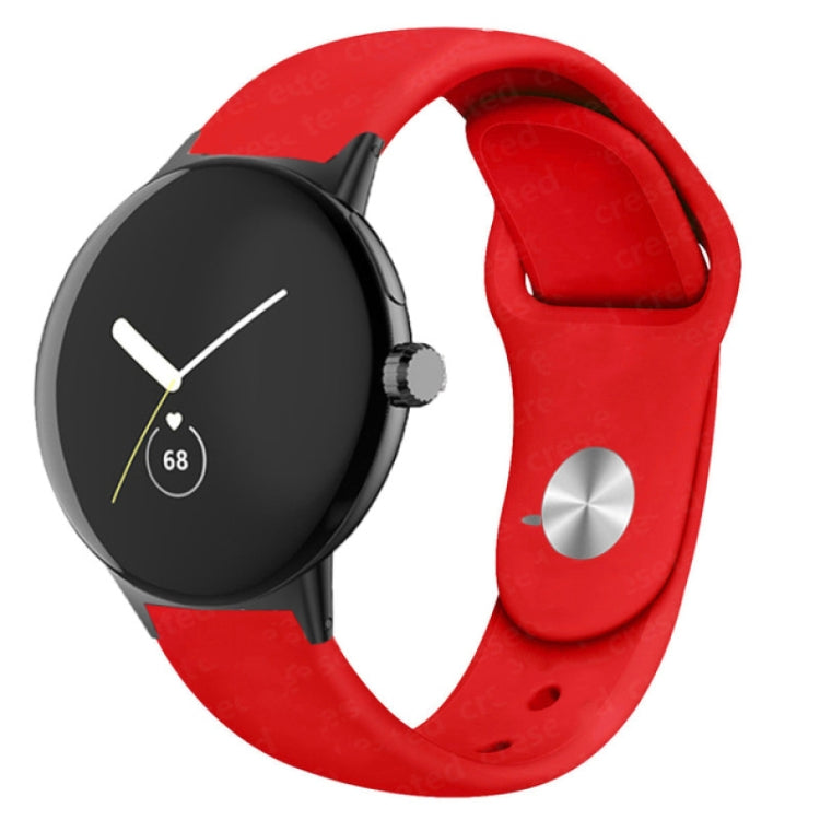 Solid Color Reverse Buckle Silicone Watch Band, For Google Pixel Watch 4 / 3 / 2 / 1 41mm