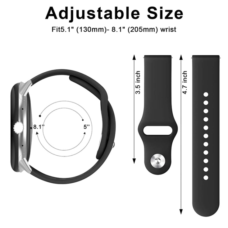 Solid Color Reverse Buckle Silicone Watch Band, For Google Pixel Watch 4 / 3 / 2 / 1 41mm