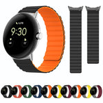 Two-section Magnetic Silicone Watch Band, For Google Pixel Watch 4 / 3 / 2 / 1 41mm