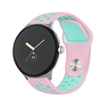 Two-color Reverse Buckle Silicone Watch Band, For Google Pixel Watch 4 / 3 / 2 / 1 41mm