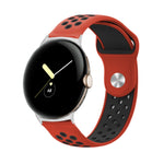 Two-color Reverse Buckle Silicone Watch Band, For Google Pixel Watch 4 / 3 / 2 / 1 41mm