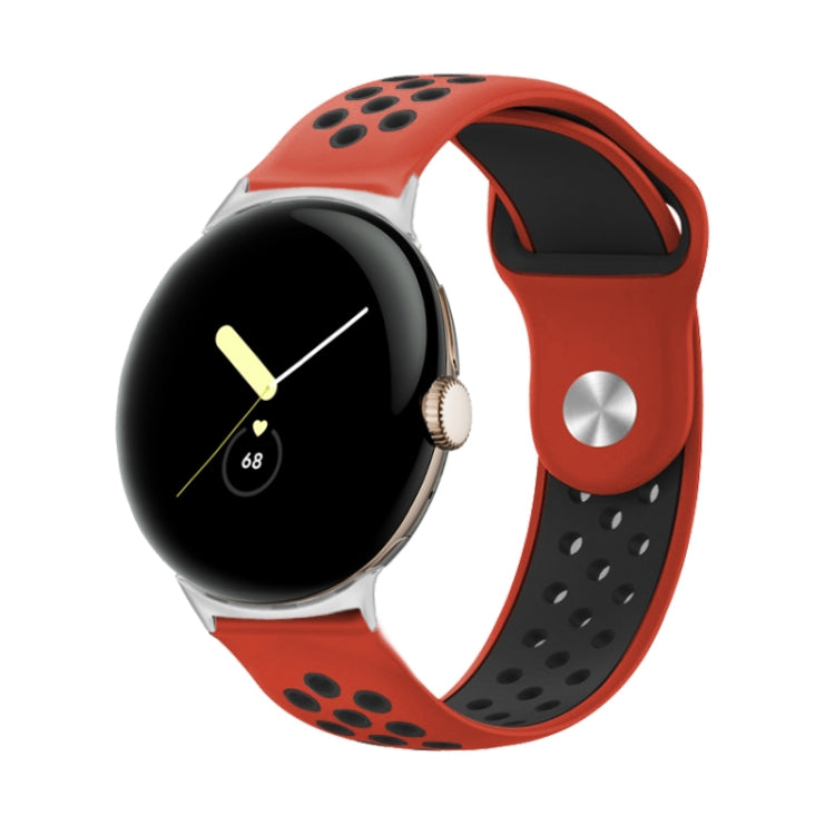 Two-color Reverse Buckle Silicone Watch Band, For Google Pixel Watch 4 / 3 / 2 / 1 41mm