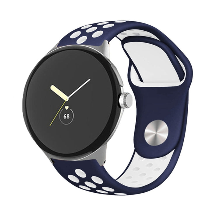 Two-color Reverse Buckle Silicone Watch Band, For Google Pixel Watch 4 / 3 / 2 / 1 41mm