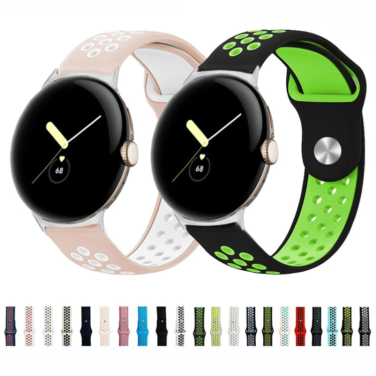 Two-color Reverse Buckle Silicone Watch Band, For Google Pixel Watch 4 / 3 / 2 / 1 41mm